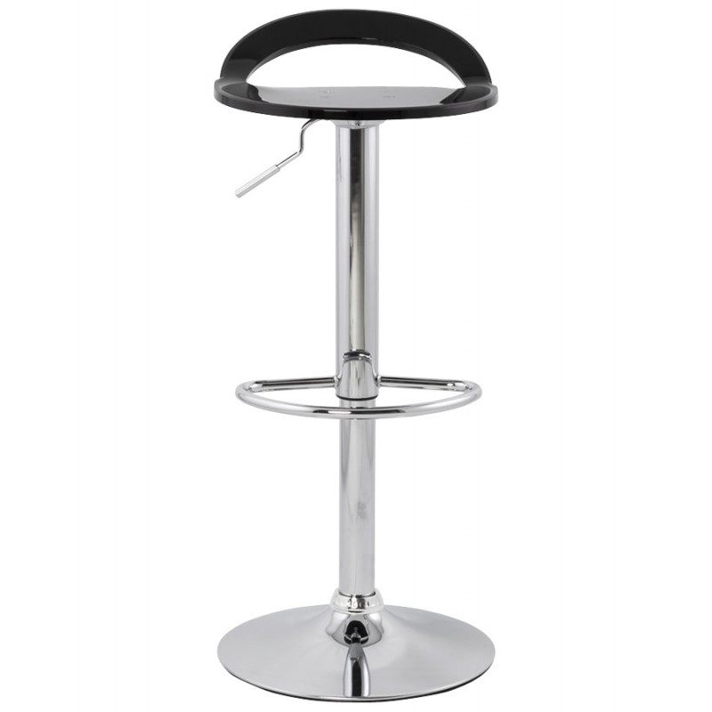 MOSELLE stool round design in ABS (high-strength polymer) and chrome metal (black) - image 16110