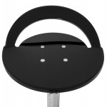 Taburete MOSELLE ronda de diseño en ABS (polímero de alta resistencia) y de metal cromado (negro)