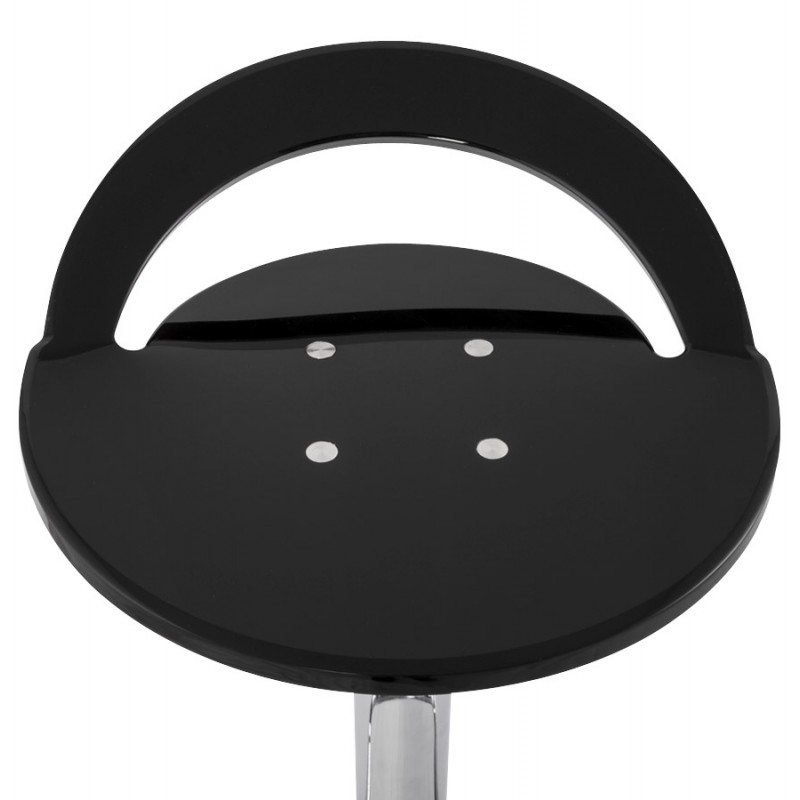 Taburete MOSELLE ronda de diseño en ABS (polímero de alta resistencia) y de metal cromado (negro) - image 16115