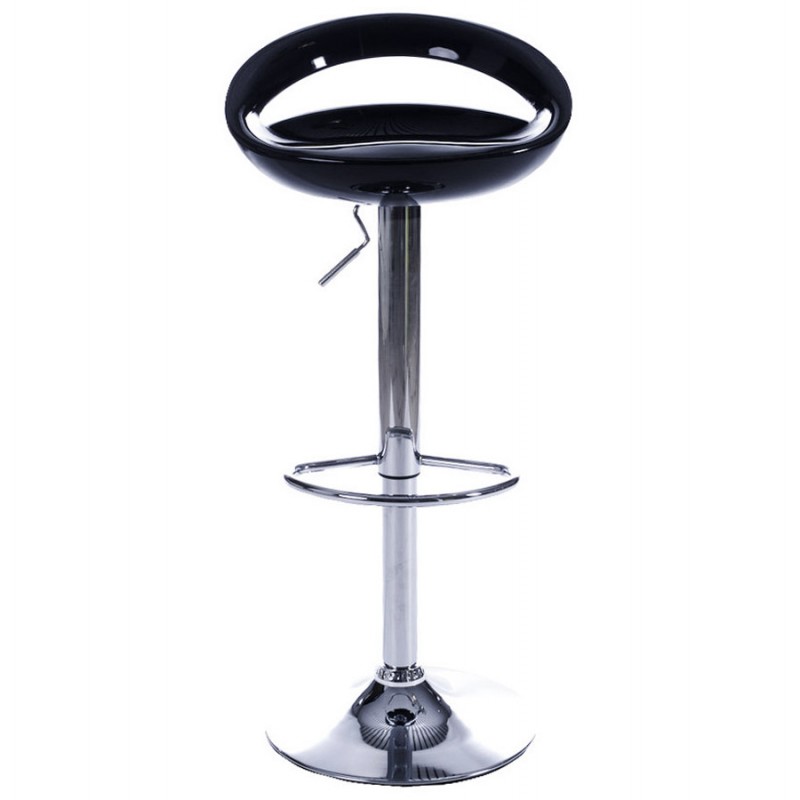 ALLIER Stool come round in ABS (high-strength polymer) and chrome metal (black) - image 16576