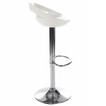 ALLIER Stool round in ABS (high-strength polymer) and chrome metal (white)