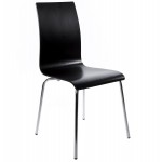 Vielseitige Stuhl OUST Holz oder abgeleiteten und Chrom Metall (schwarz)