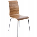 Stuhl vielseitige OUST Holz oder abgeleiteten und Chrom Metall (Zebrano)