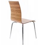 Chaise polyvalente OUST en bois ou dérivé et métal chromé (zebrano)