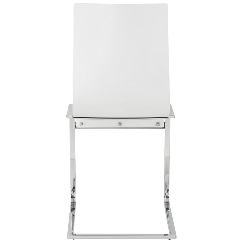 Chaise moderne DURANCE en bois et métal chromé (blanc) - image 16724