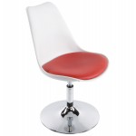 Chaise design AISNE rotative et réglable (blanc et rouge)