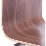 Stuhl vielseitige OUST Holz und Chrom Metall (Nussbaum)