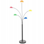 Lampe sur pied design 5 abat-jours ROLLIER en métal peint (multicolore)