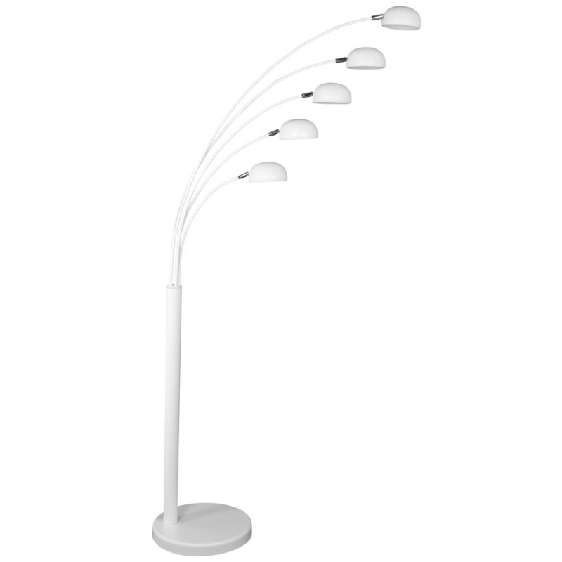 Lampe sur pied design 5 abat-jours ROLLIER en métal peint (blanc) - image 17120