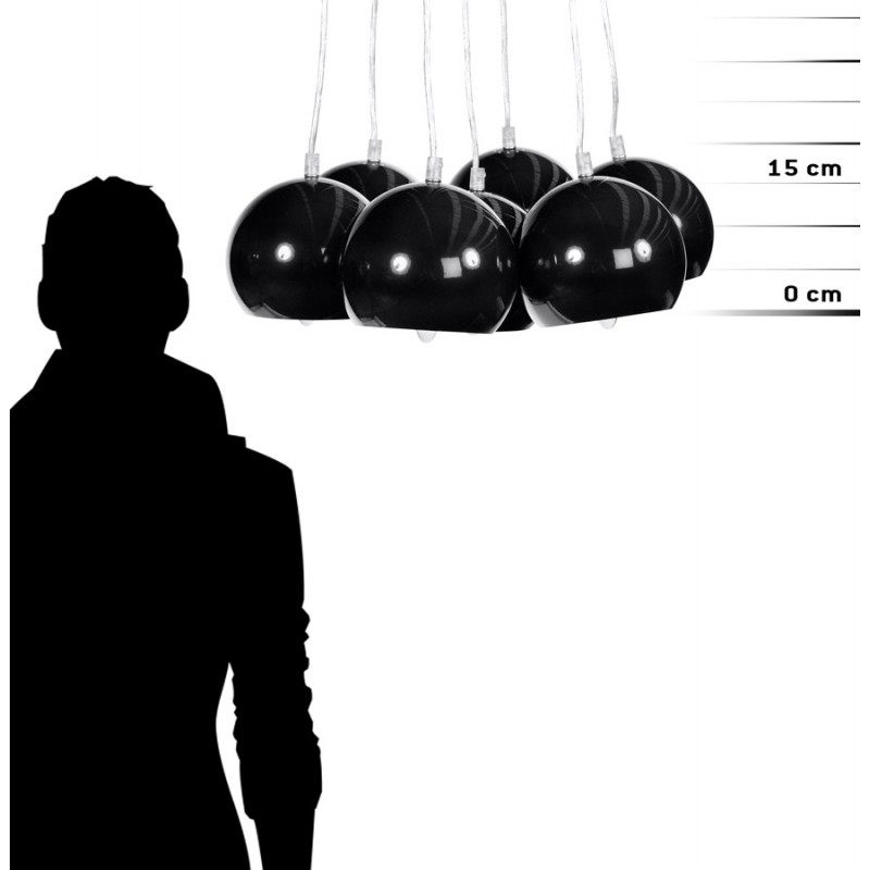 Lampada metallo BARE design a sospensione (nero) - image 17322
