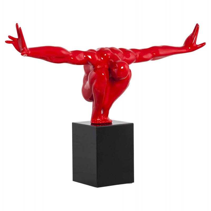 Statuette forme athlète ROMEO en fibre de verre (rouge) - image 20242