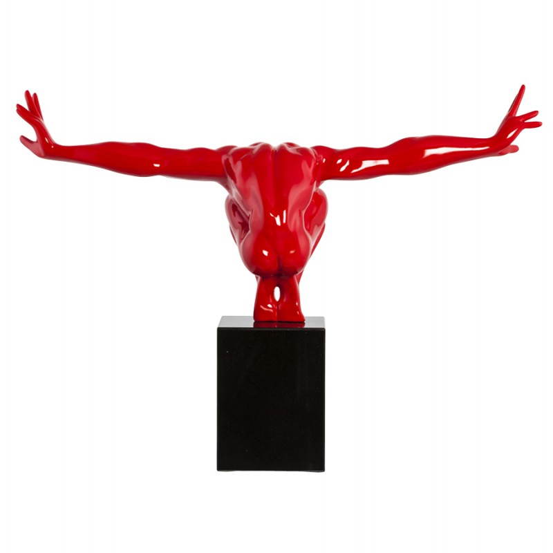 Statuette forme athlète ROMEO en fibre de verre (rouge) - image 20245