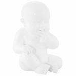 Statuette forme bébé KISSOUS en fibre de verre (blanc)