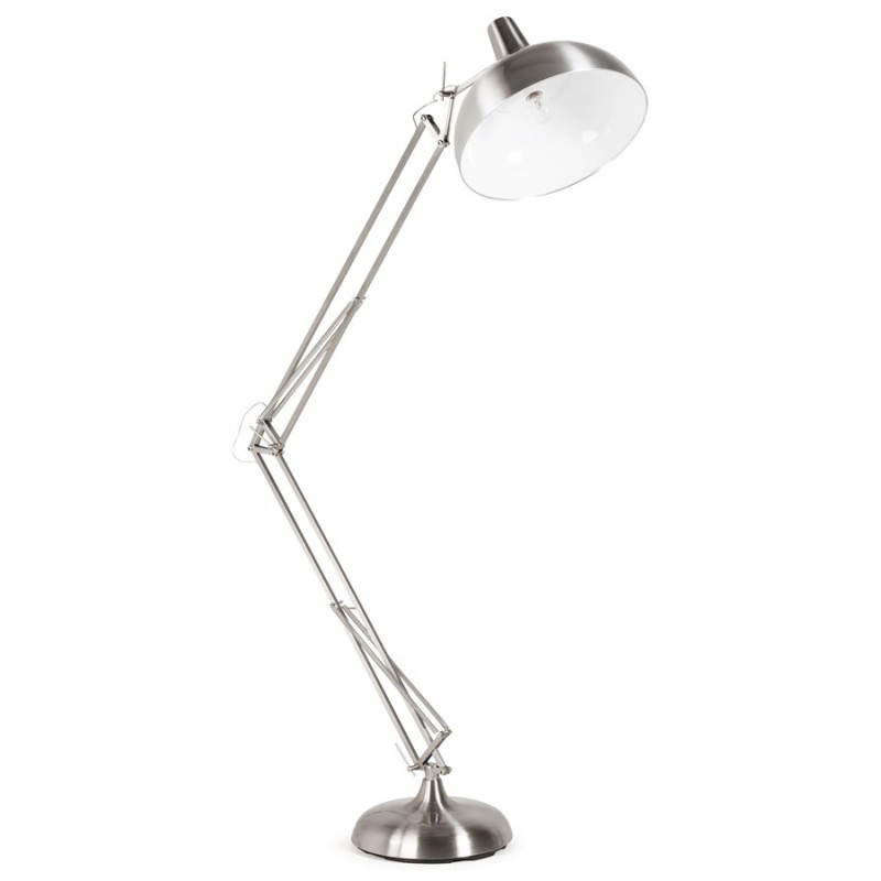 Lampe sur pied design COTINGA en métal brossé (aluminium) - image 20509