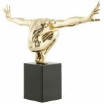 Estatua forma nadador BANCO fibra de vidrio (oro)