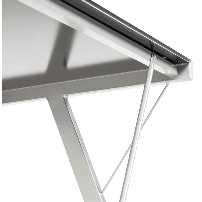 Bureau design BARY en verre et métal (noir transparent) - image 20562