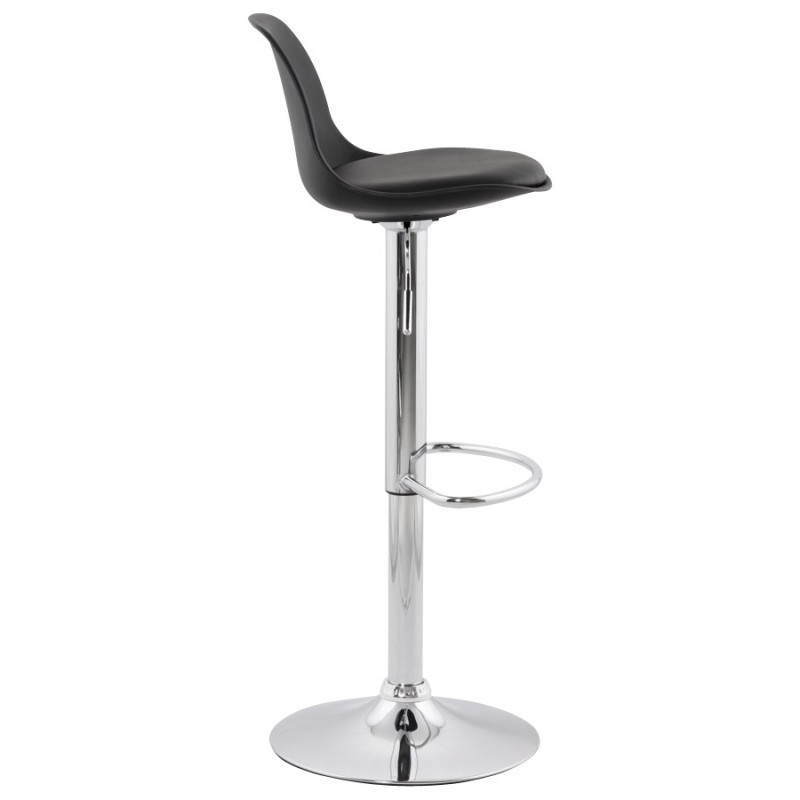 Contemporary round and adjustable bar stool ROBIN (black) - image 20666