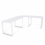 Design corner Fiji in lacquered wood and painted metal (white) office