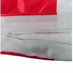 Puff rectangular gigante MILLOT UK en textiles (azul, blanco y rojo)
