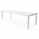 Table design avec rallonge FIONA en bois laqué et aluminium brossé (190/270cmX95cmX75cm) (blanc)