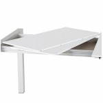 Rechteckige Design-Tisch mit Verlängerung Schnüre Heavy aus lackiertem Holz und gebürstetem Aluminium (weiß)