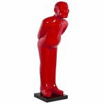 Statue forme groom VALET en fibre de verre (rouge laqué)
