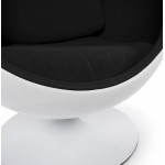 OVALO design chair in polymer and fabric (white and black)
