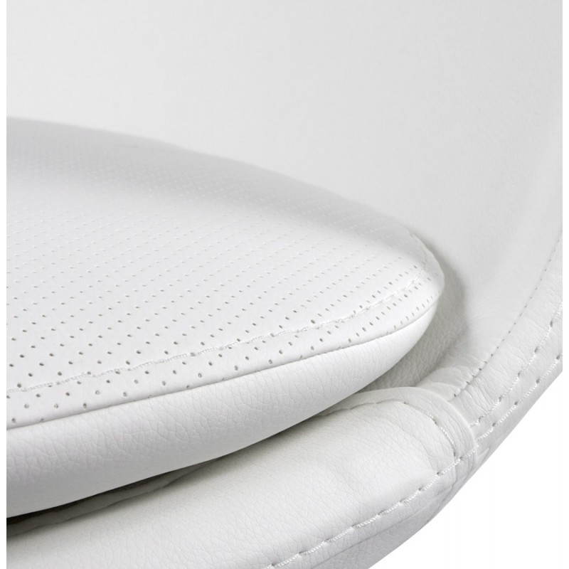 Diseño de sillón amor contemporáneo en sintético y aluminio cepillado (blanco) - image 22186
