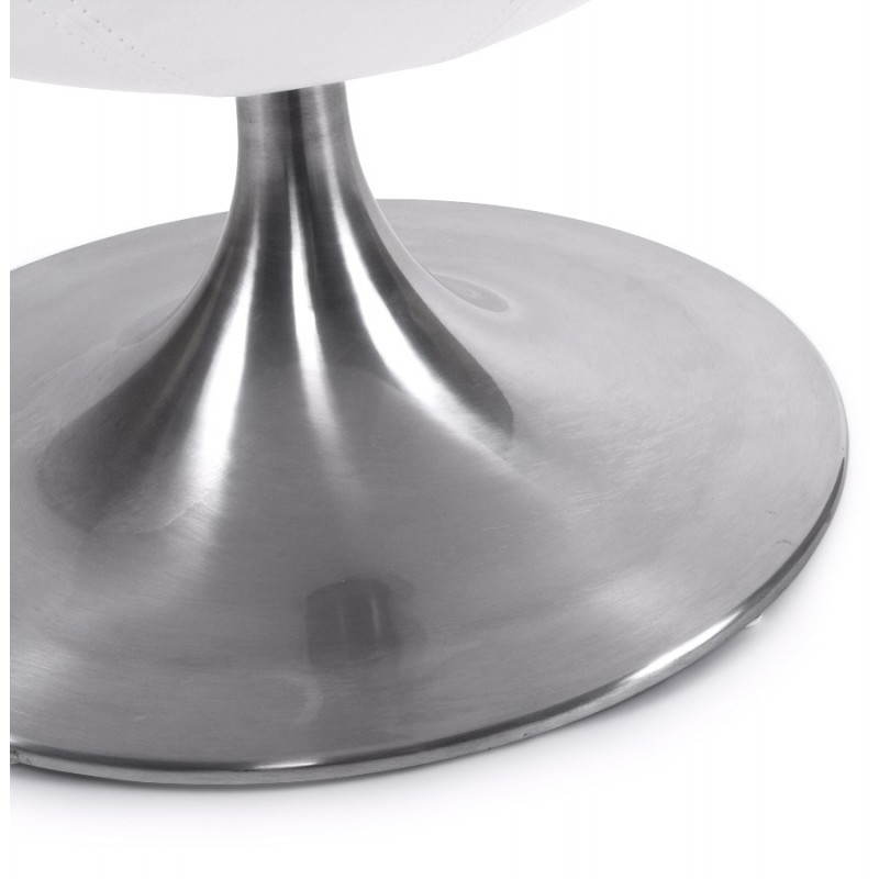 Fauteuil design et contemporain AMOUR en synthétique et aluminium brossé (blanc) - image 22188