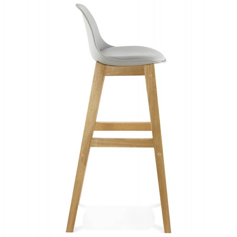 Tabouret de bar chaise de bar design scandinave FLORENCE (gris) - image 22455