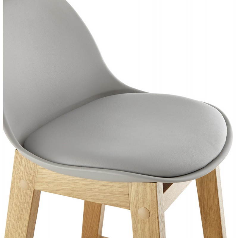 Tabouret de bar chaise de bar design scandinave FLORENCE (gris) - image 22458
