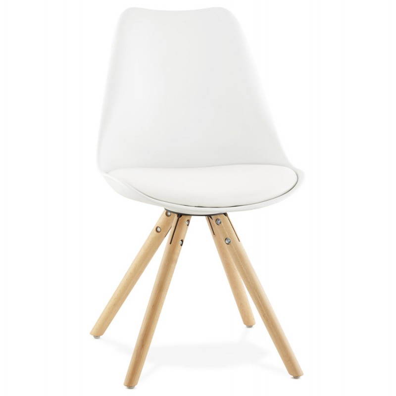 Chaise moderne style scandinave NORDICA (blanc)