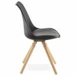 Chaise moderne style scandinave NORDICA (noir)