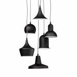 Industrial hanging lamp 6 globes MATERA metal (matte black)