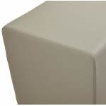 PORTICI polyurethane square pouf (grey)