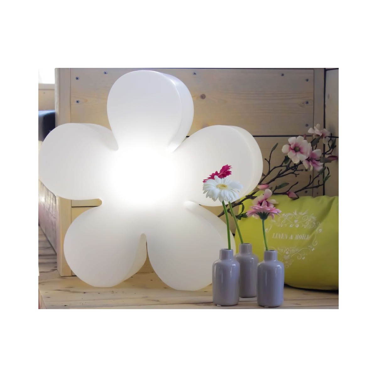 Fleur lumineuse intérieur extérieur TREFLE (blanc Ø 60 cm) - AMP