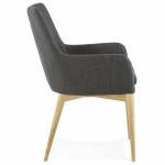 Diseño escandinavo estilo tela silla de BARBARA (gris oscuro)