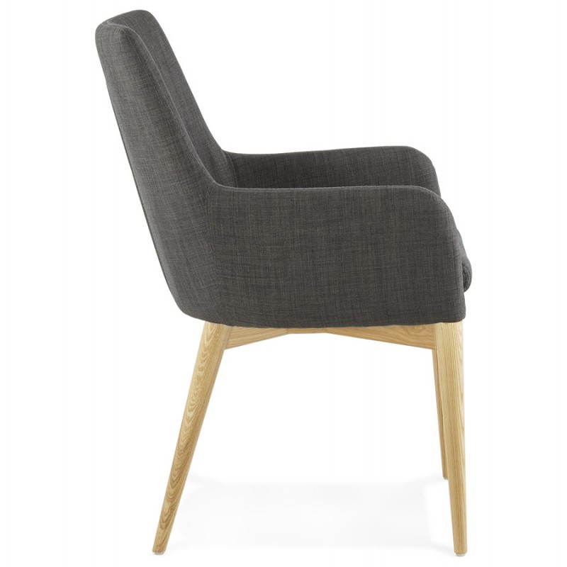 Diseño escandinavo estilo tela silla de BARBARA (gris oscuro) - image 25040