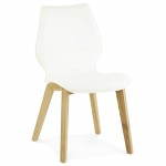Chaise vintage style scandinave MARTY (blanc)