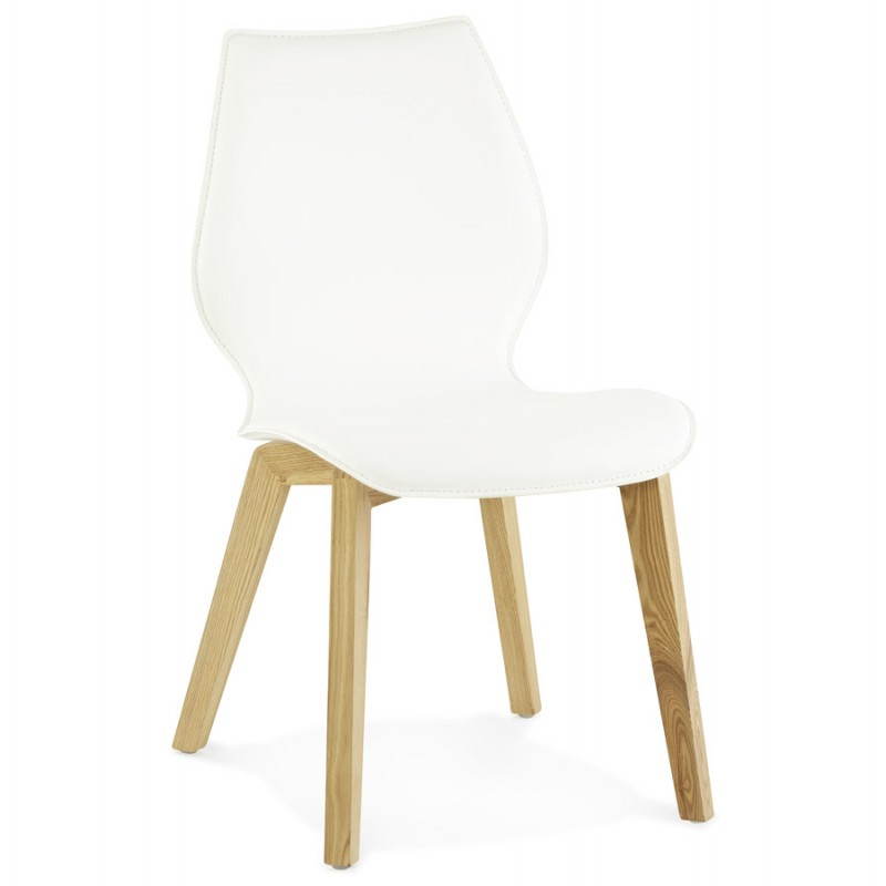 Chaise vintage style scandinave MARTY (blanc) - image 25382