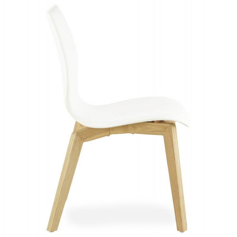 Chaise vintage style scandinave MARTY (blanc) - image 25384