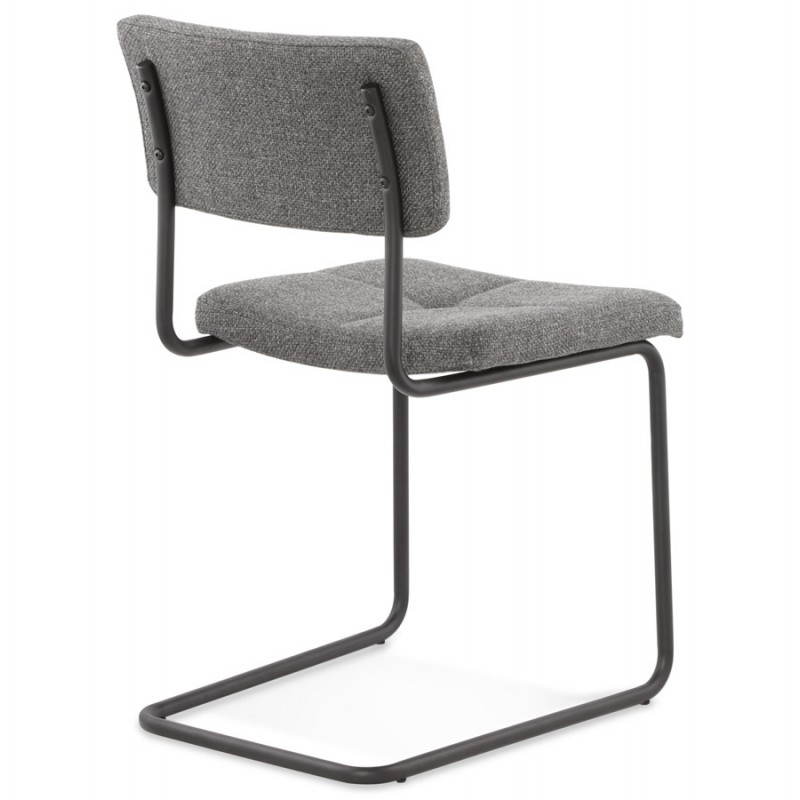 Chaise design capitonnée BONOU en tissu (gris foncé) - image 25429