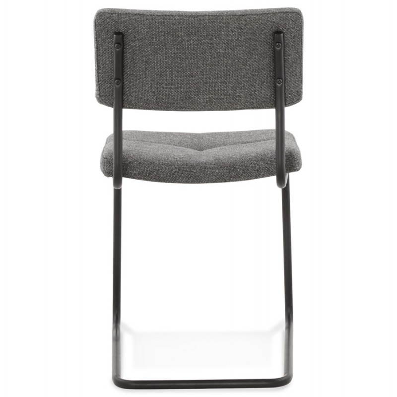 Chaise design capitonnée BONOU en tissu (gris foncé) - image 25430