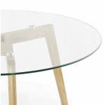 Tavolino stile scandinavo Tarocchi massello di rovere e vetro