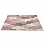 Tappeto design rettangolare stile scandinavo GEO (230cm X 160cm) (rosa, grigio, beige)