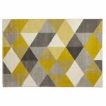 Tappeto design rettangolare stile scandinavo GEO (230cm X 160cm) (giallo, grigio, beige)