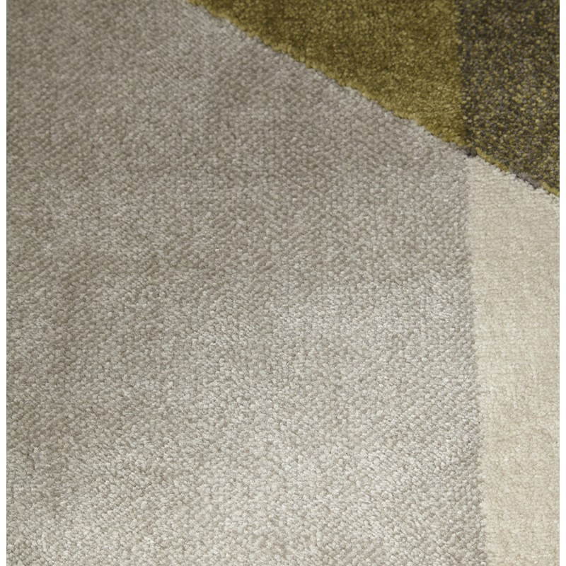 Tapis design style scandinave rectangulaire GEO (230cm X 160cm) (vert, gris, beige) - image 25718