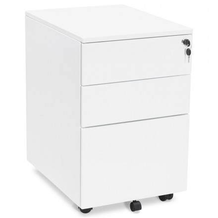 Reis Uitscheiden heel veel Subwoofer design desk 3 drawers MATHIAS (white) metal