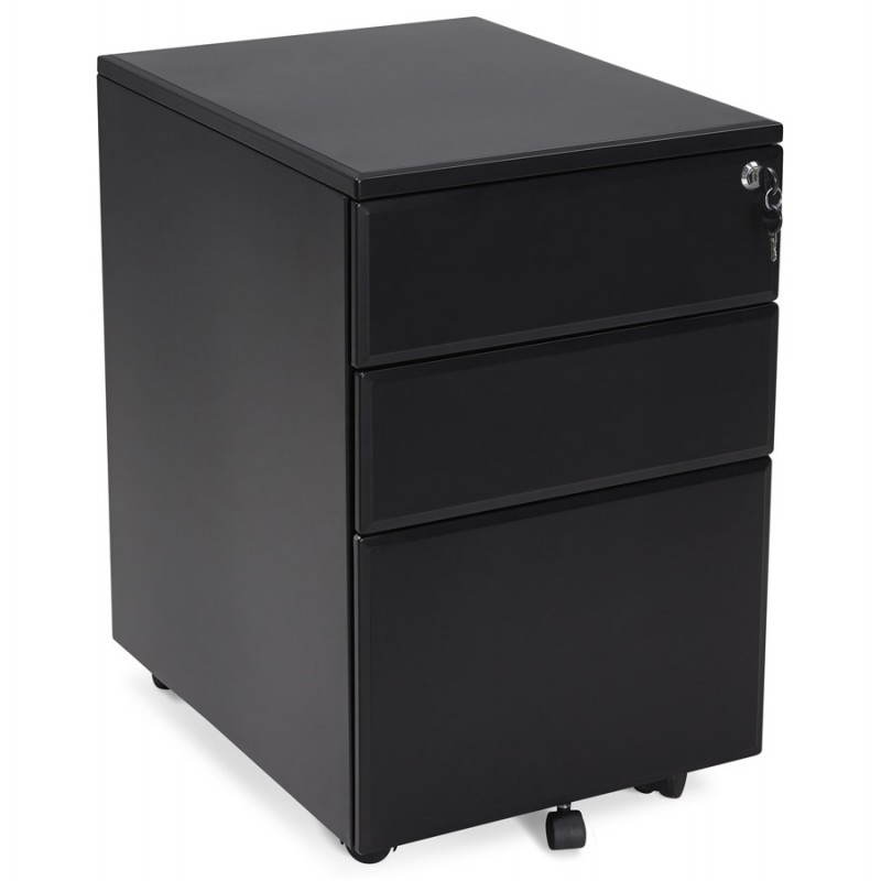 Subwoofer design desk 3 drawers MATHIAS (black) metal - image 25946