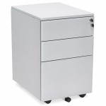 Subwoofer design desk 3 drawers MATHIAS metal (grey)